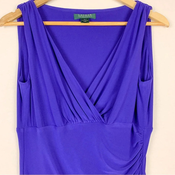 Ralph Lauren Purple V-Neck Cocktail Dress - Picture 5 of 8